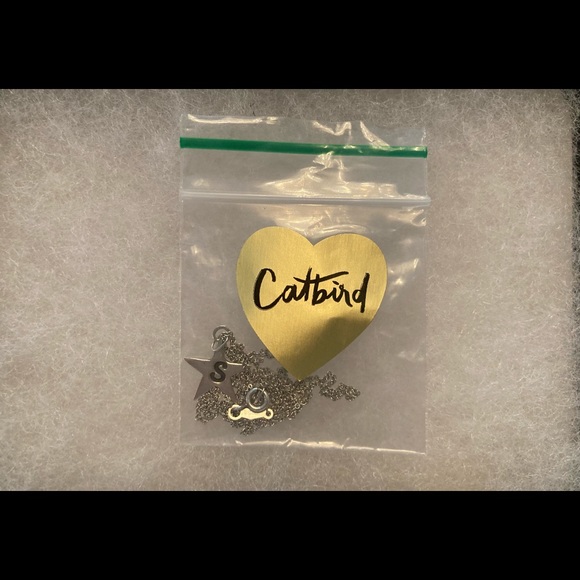 Catbird silver star personalized stacking necklace with initial S - Picture 3 of 4